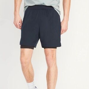 Old Navy Active Go 2-in-1 Shorts Base Layer NEW 9” Inseam Navy XL Tall Men